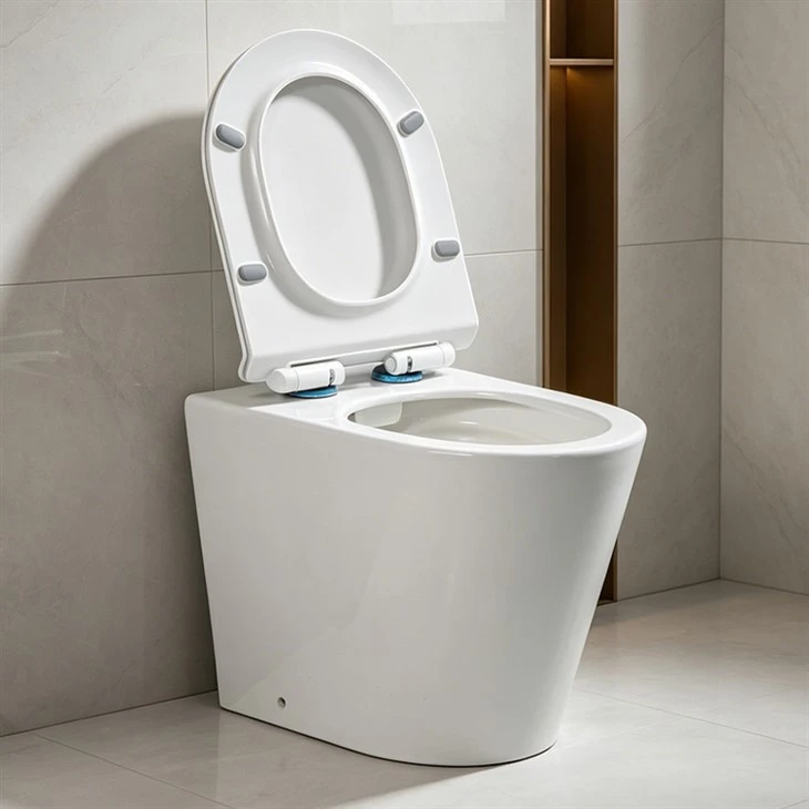 Rimless Toilet Open Seat Side